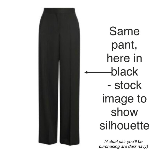 Elie Tahari Dark Navy Trousers Size Small Elastic Waist Pants Career New NWT - Picture 3 of 9